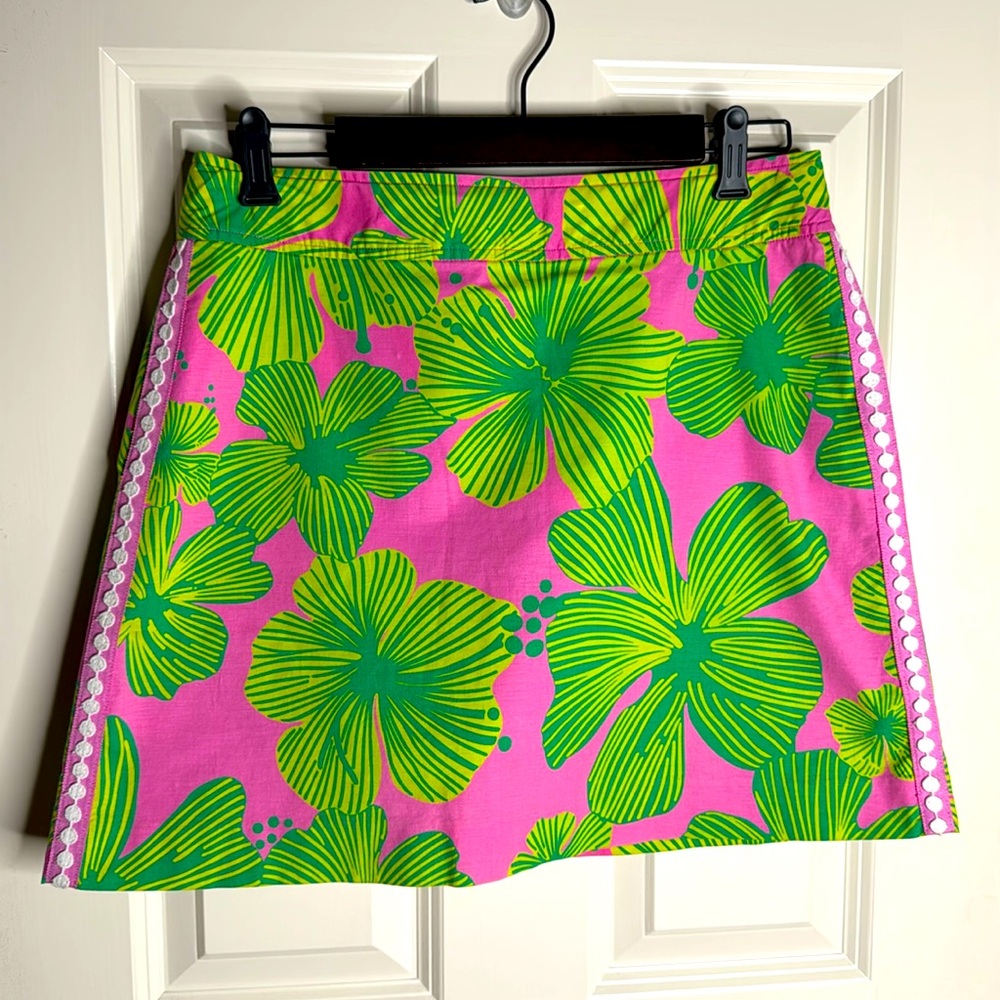 Vintage 90’s Lilly Pulitzer Hibiscus Floral Skort Size 8